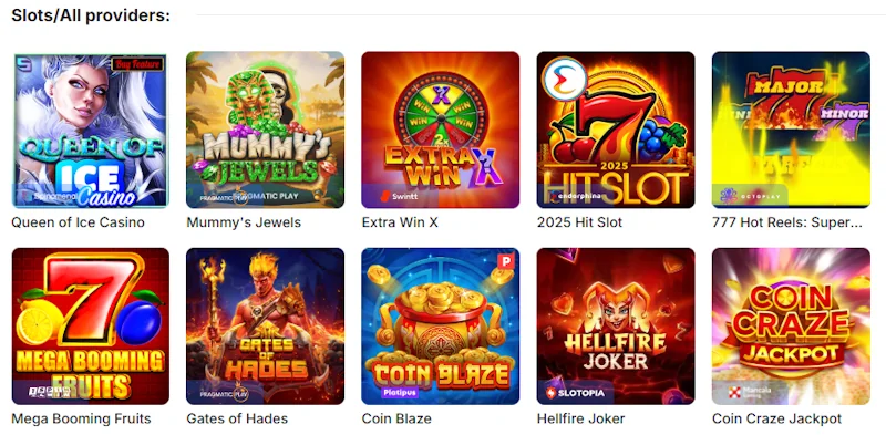 Ice Casino games
